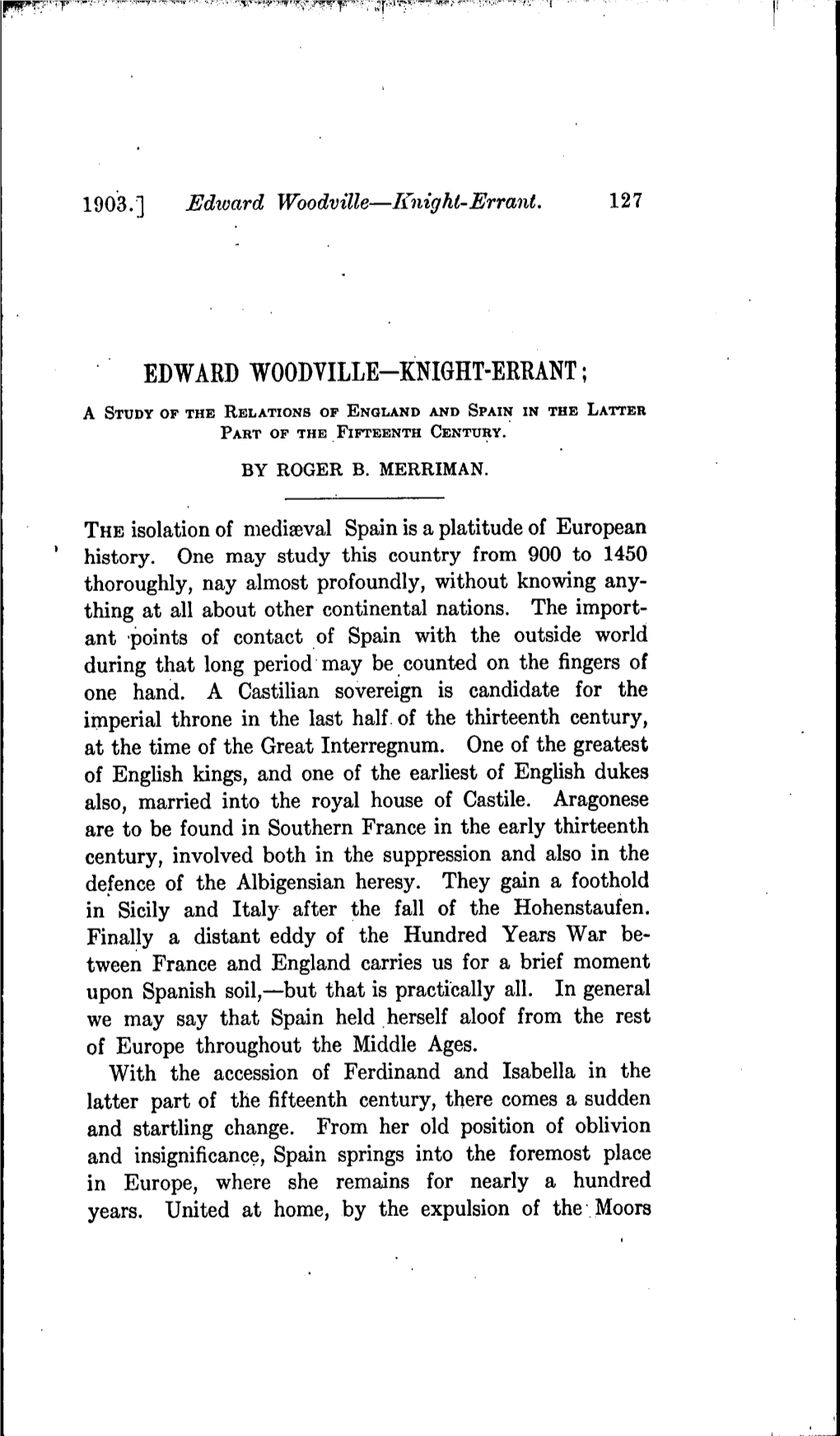 Edward Woodville-Knight-Erßant ;