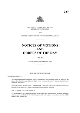 1227 Notices of Motions and Orders of The