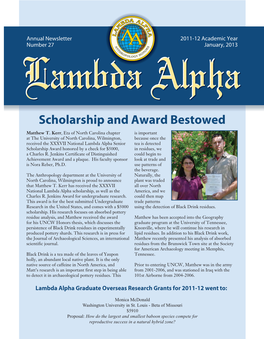 Scholarship and Award Bestowed Matthew T