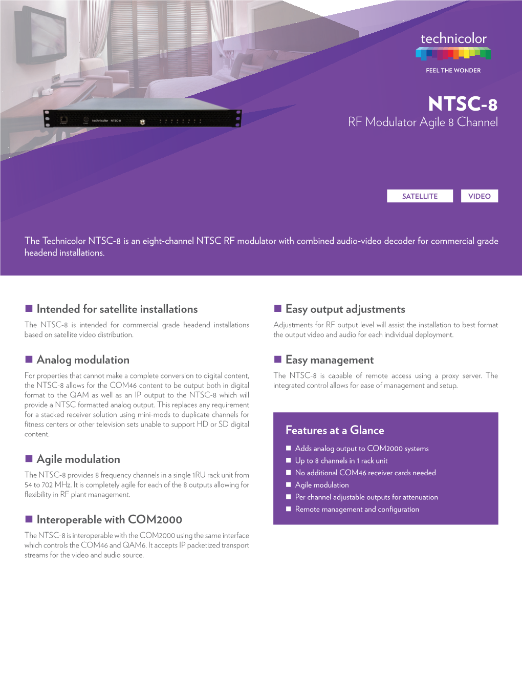 NTSC-8﻿ RF Modulator Agile 8 Channel ﻿ ﻿