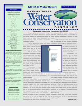 KDWCD Water Report Volume 6, Issue 1 Winter 2016