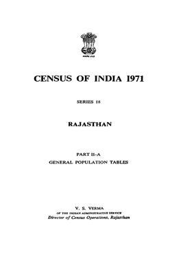 General Population Tables, Part II-A, Series-18, Rajasthan
