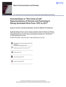 Representations of Parents and Parenting in Disney Animated Films from 1937 to 2017