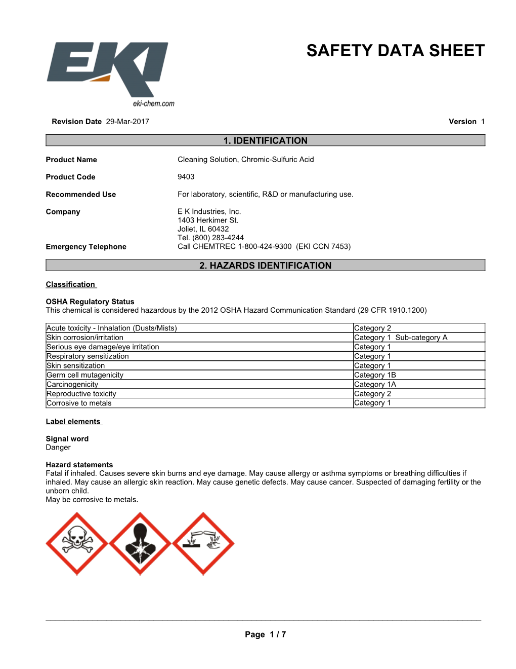 Safety Data Sheet