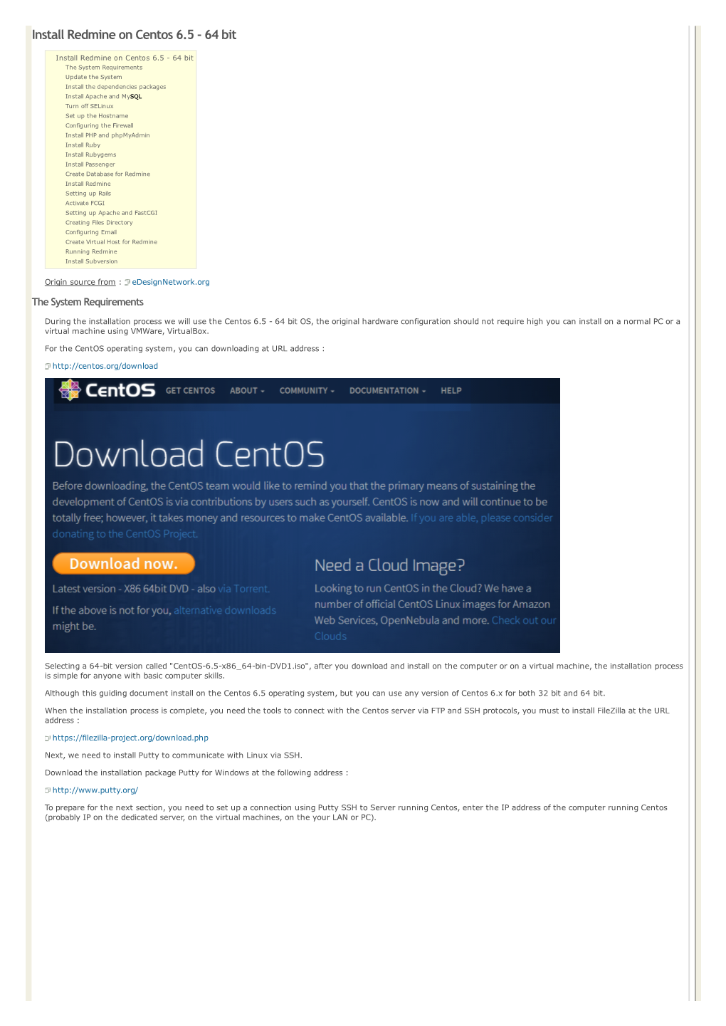 Install Redmine on Centos 6.5 ‐ 64 Bit