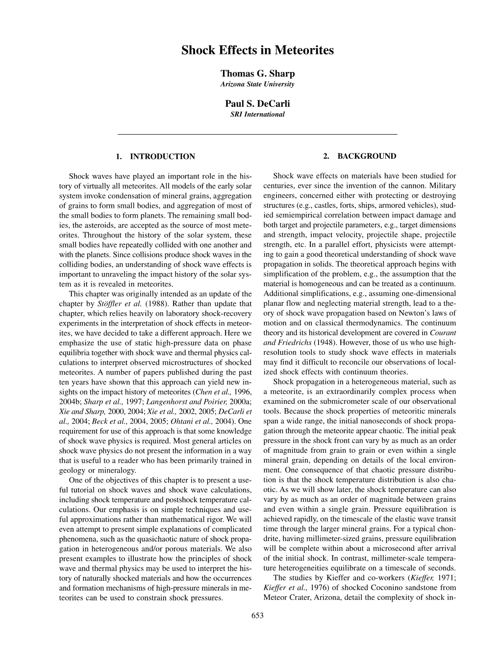 Shock Effects in Meteorites 653