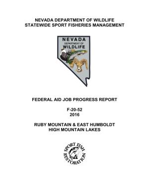 Nevada Department of Wildlife Statewide Sport Fisheries Management