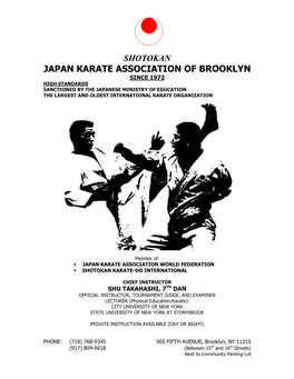 Shotokan Japan Karate Association of Brooklyn