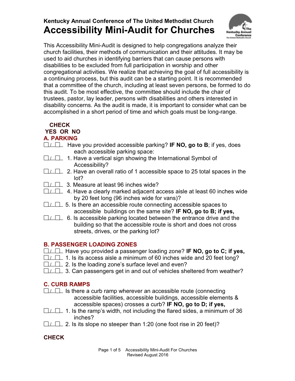 This Accessibility Mini-Audit Is Designed to Help Congregations Analyze Their