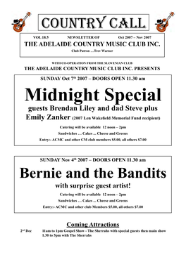 Adelaide Country Music Club Country Call Oct-Nov 2007 Issue