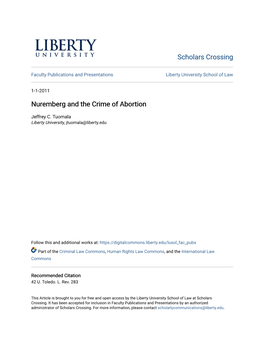 Nuremberg and the Crime of Abortion