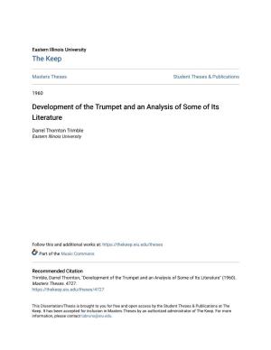 Development of the Trumpet and an Analysis of Some of Its Literature