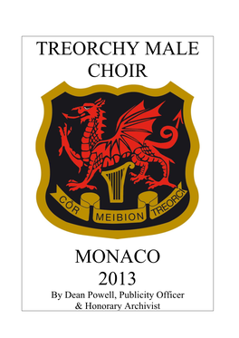 Treorchy Male Choir Monaco 2013