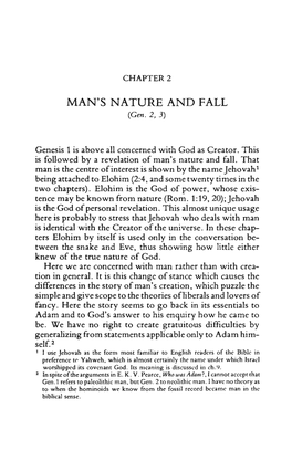 2. Man's Nature and Fall (Gen. 2, 3)