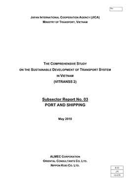 Subsector Report No. 03 PORT and SHIPPING