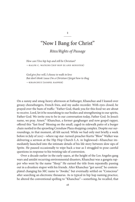 “Now I Bang for Christ” Rites/Rights of Passage