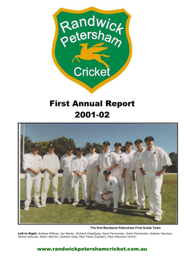 First Annual Report 2001-02