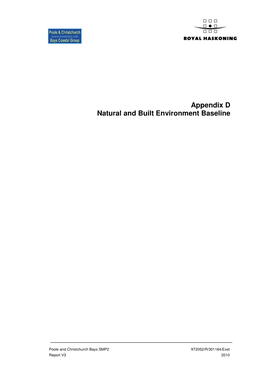 Appendix D Natural and Built Environment Baseline