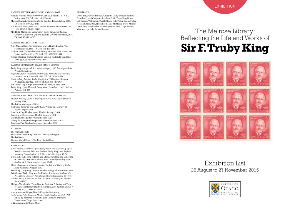 Sir F. Truby King University Press, 1914