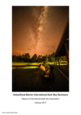 Aotea/Great Barrier International Dark Sky Sanctuary Report to International Dark Sky Association