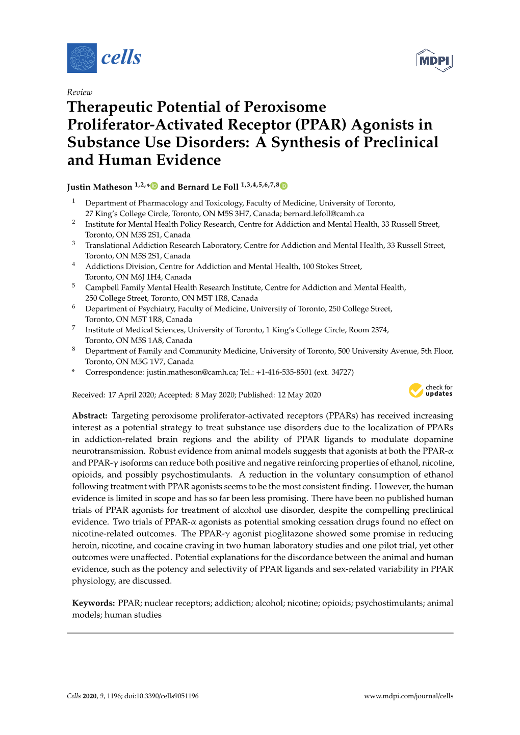 (PPAR) Agonists in Substance Use Disorders: a Synthesis of Preclinical and Human Evidence