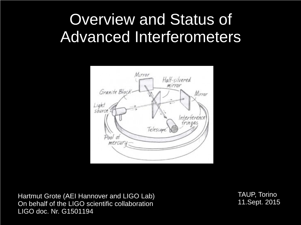 Overview and Status of Advanced Interferometers