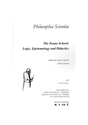 The Peano School: Logic, Epistemology and Didactics