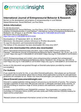 Barriers to the Development and Progress of Entrepreneurship In
