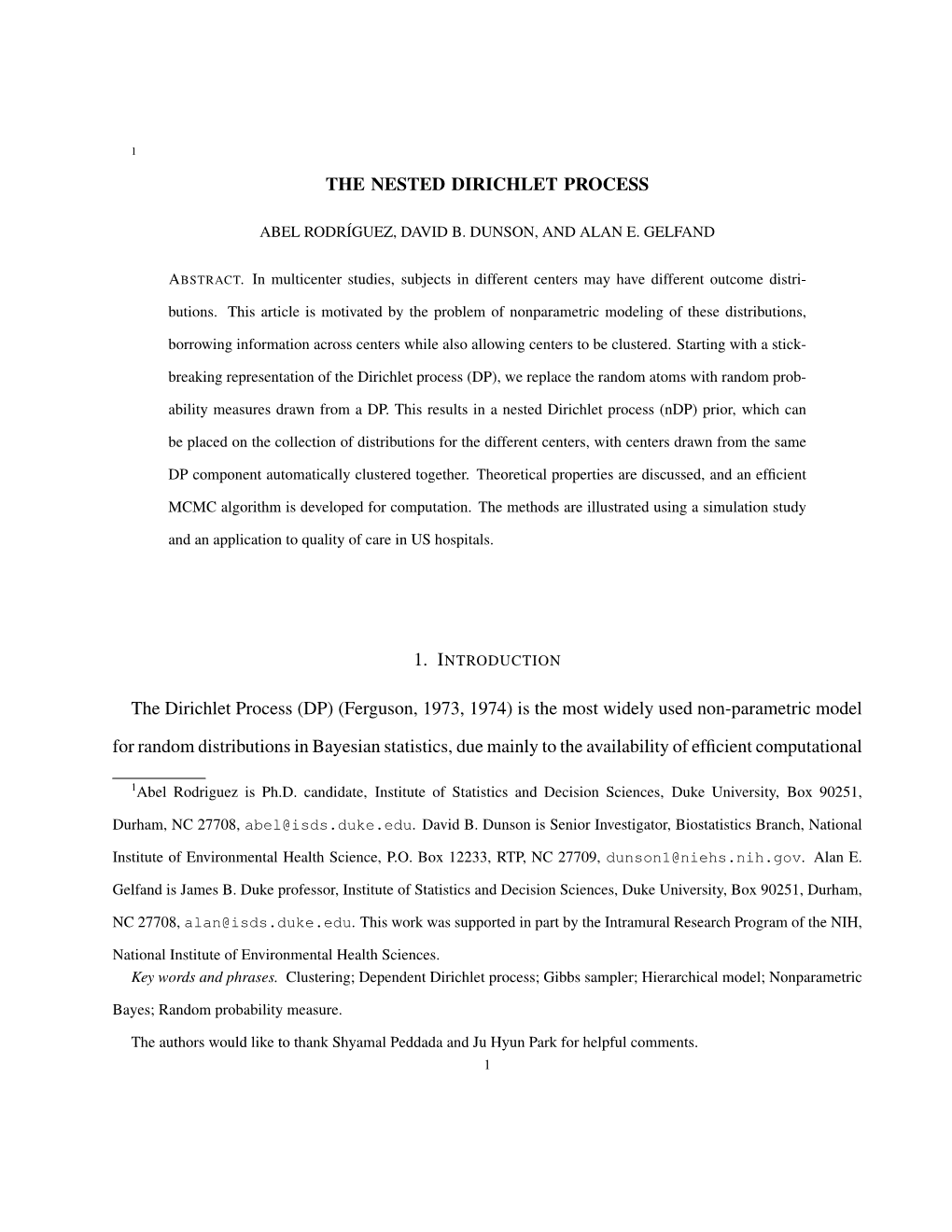 The Nested Dirichlet Process