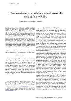 Urban Renaissance on Athens Southern Coast: the Case of Palaio Faliro