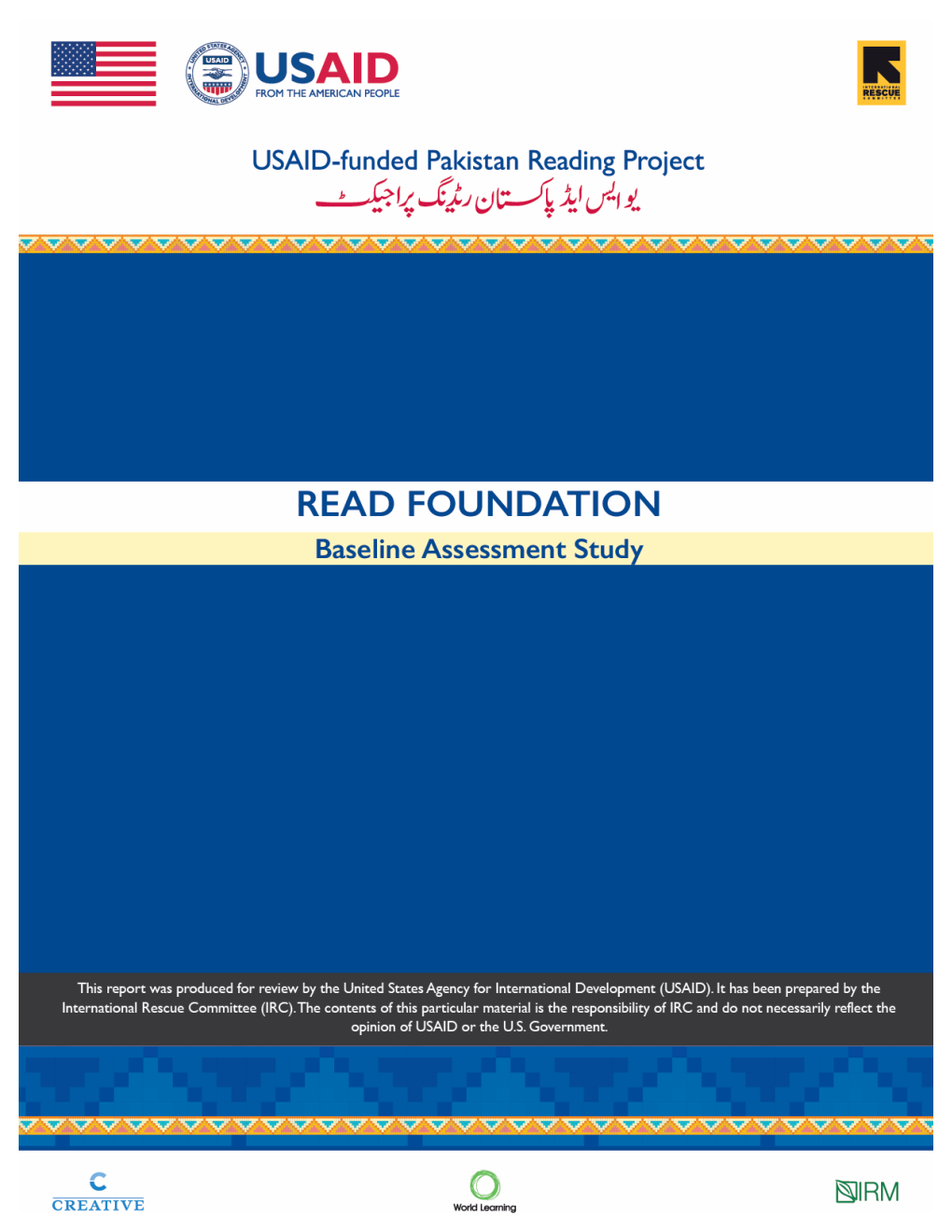 USAID-Funded Pakistan Reading Project 1 READ FOUNDATION - Baseline Assessment Study