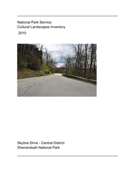 Skyline Drive - Central District Shenandoah National Park Table of Contents
