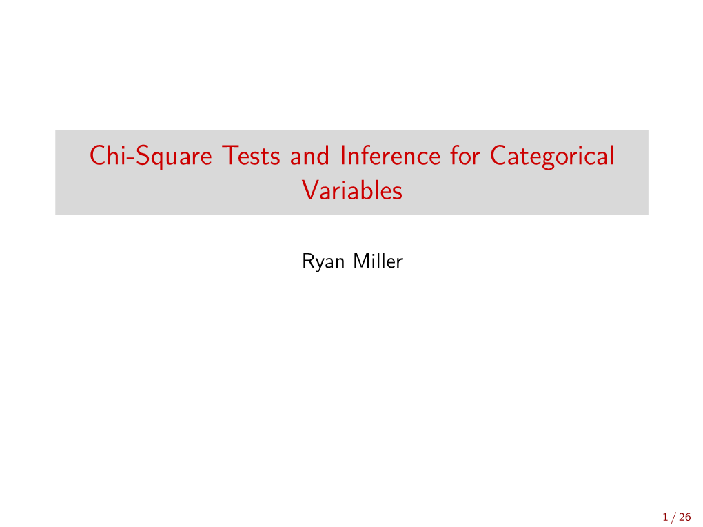 Chi-Square Tests and Inference for Categorical Variables