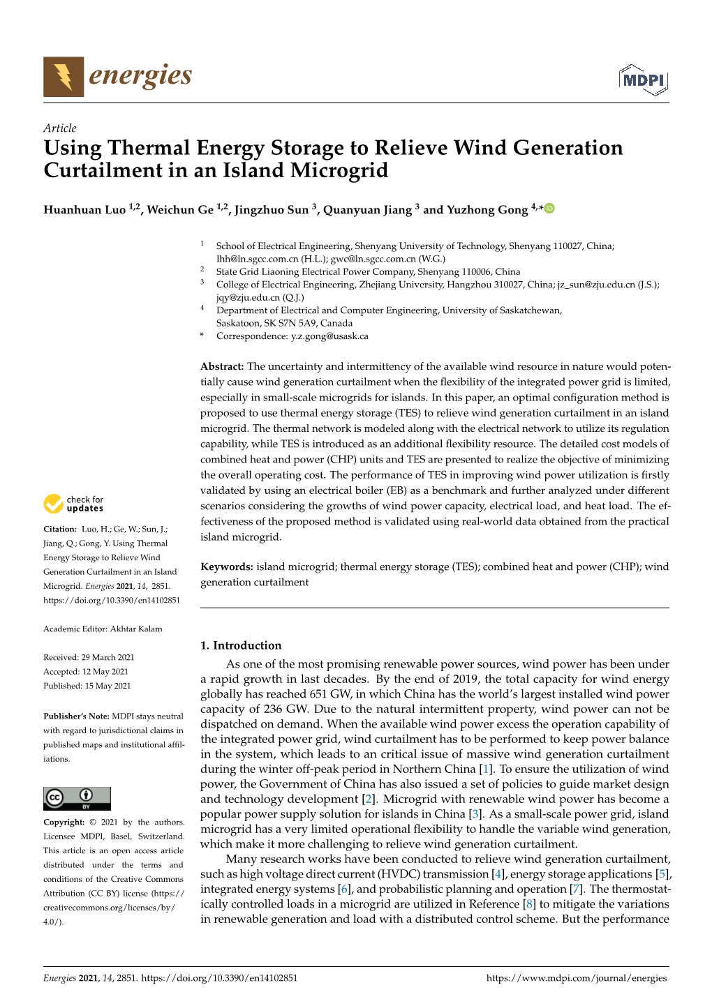 Using Thermal Energy Storage to Relieve Wind Generation Curtailment in an Island Microgrid