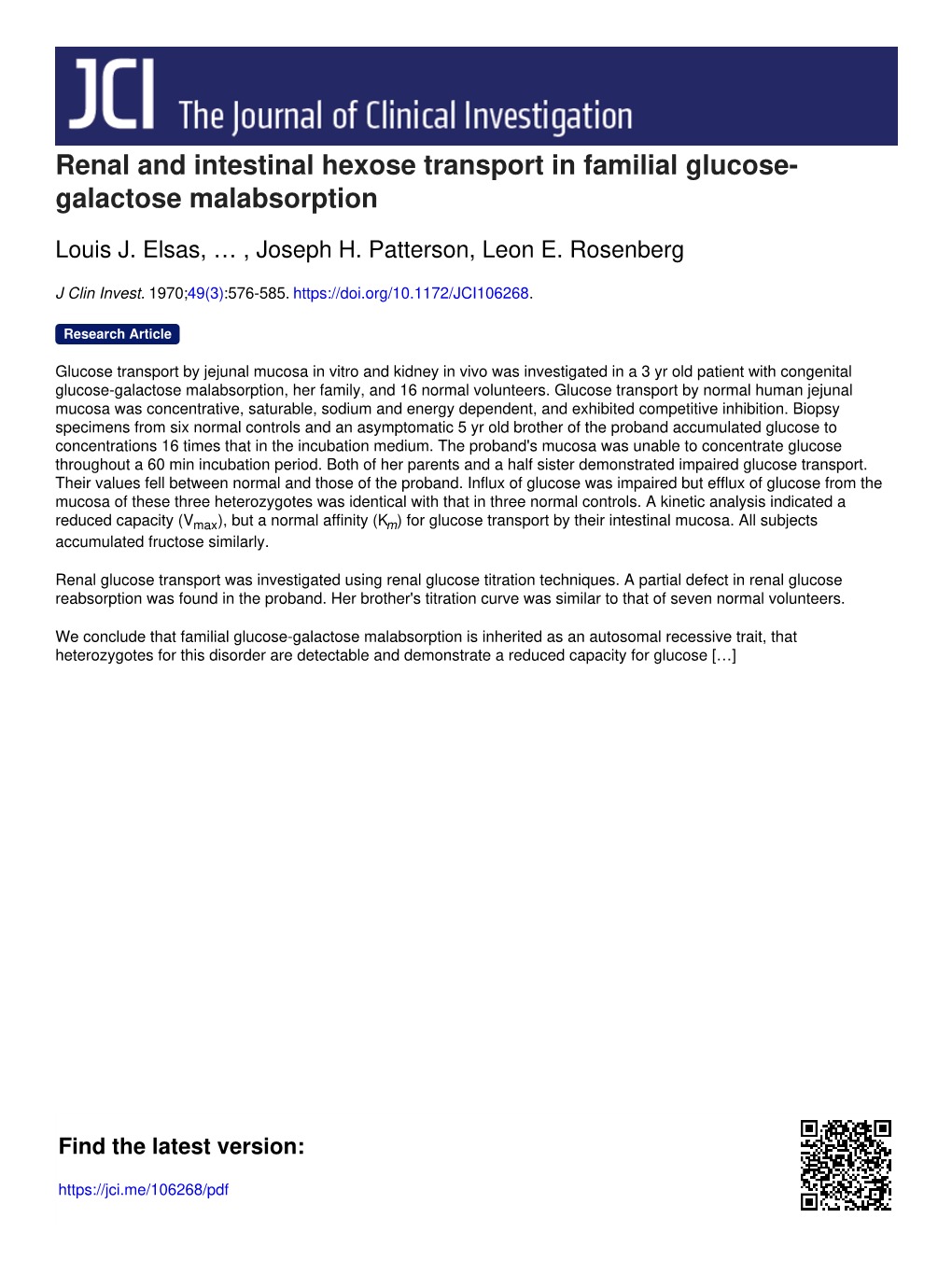 Galactose Malabsorption