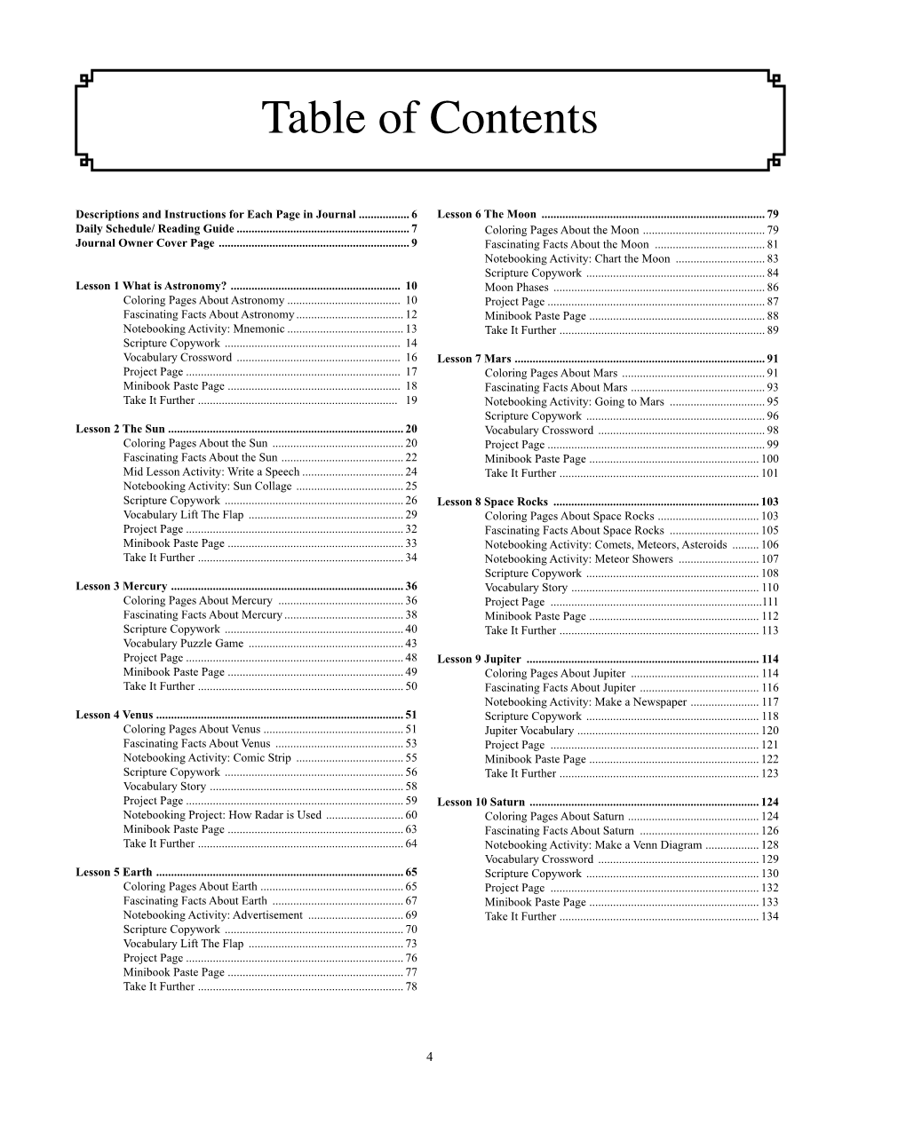 Table of Contents