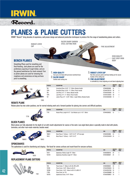 Planes & Plane Cutters