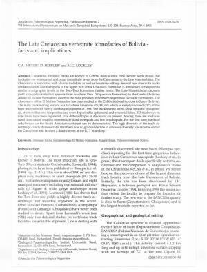 The Late Cretaceous Vertebrate Ichnofacies of Bolivia - Facts and Implications