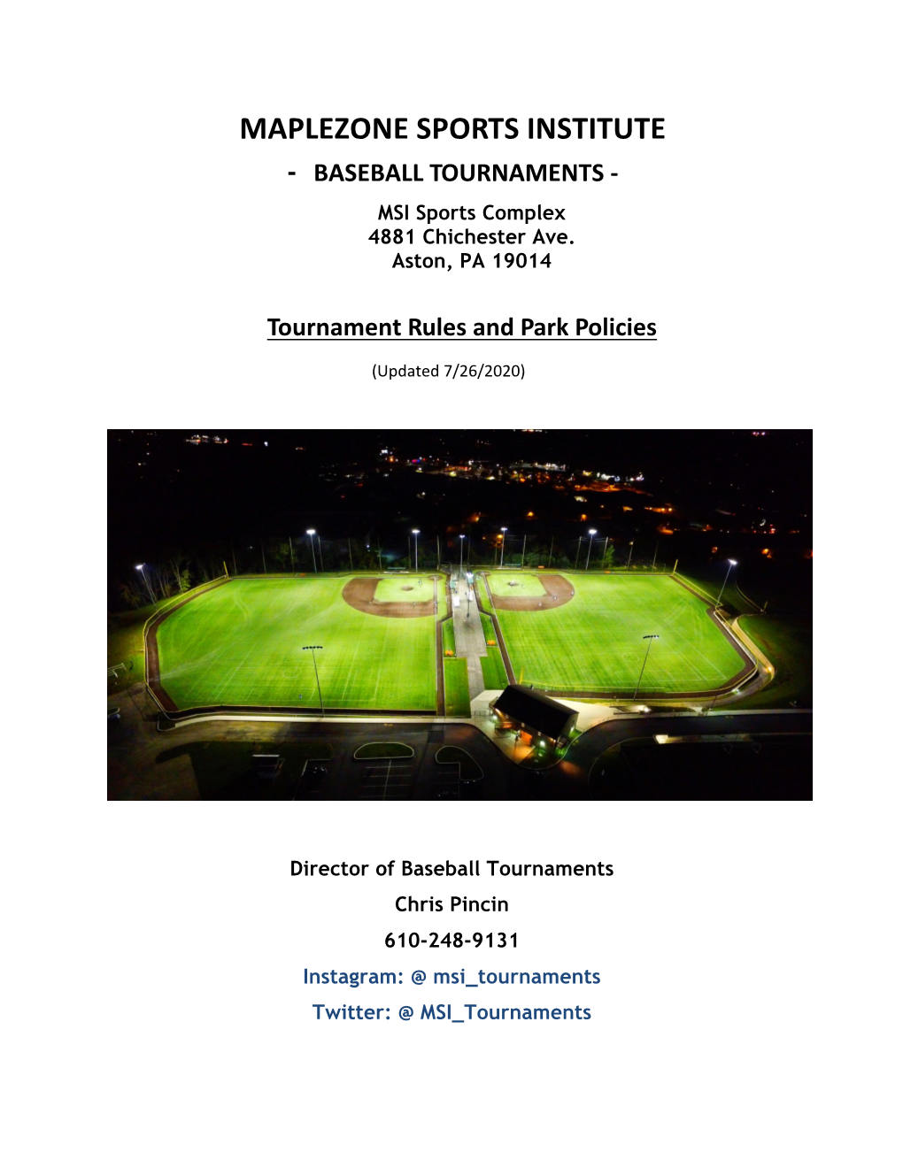 Maplezone Sports Institute - Baseball Tournaments