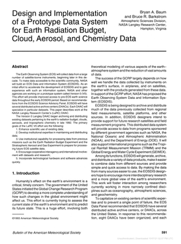 Design and Implementation for Earth Radiation Budget, Cloud, Aerosol
