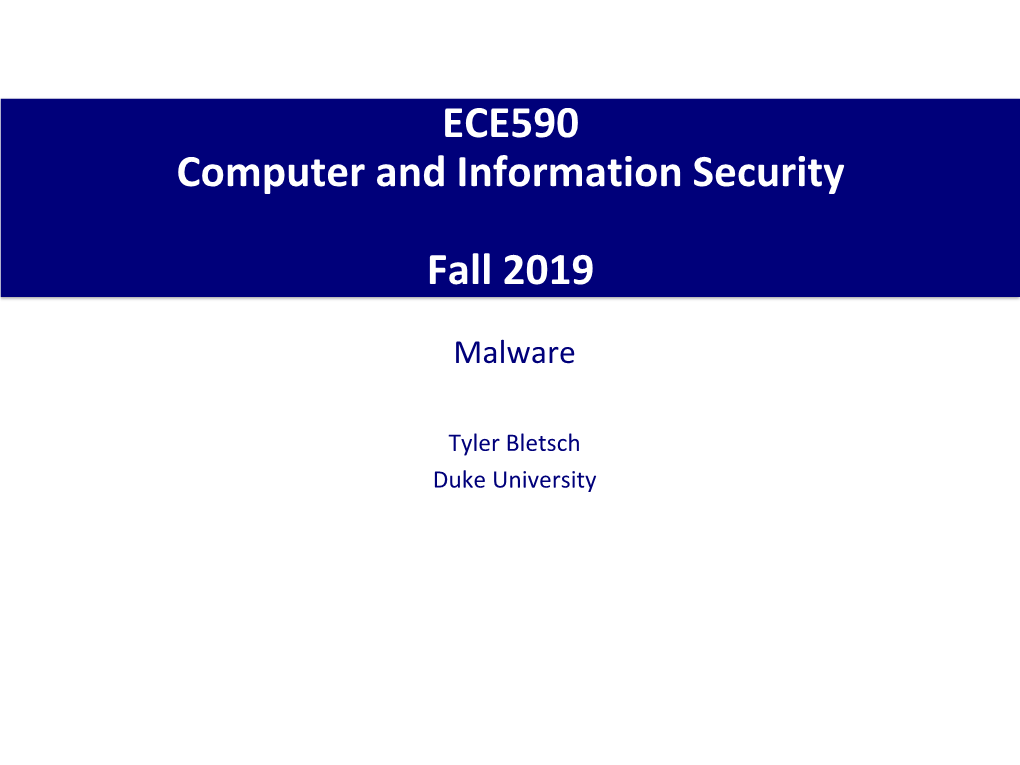 ECE590 Computer and Information Security Fall 2019