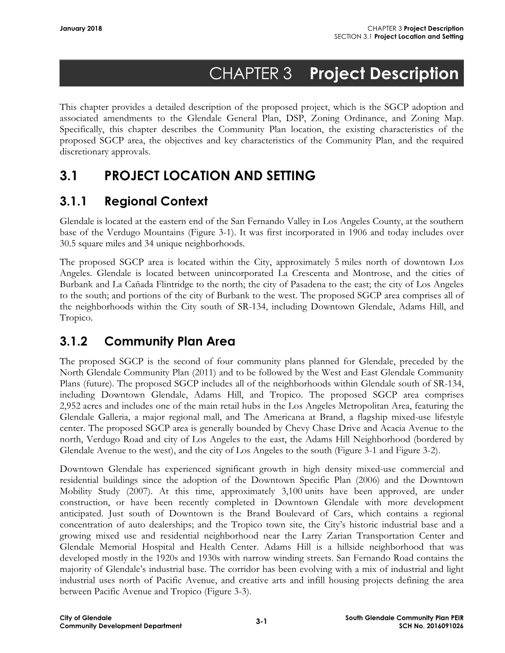 CHAPTER 3 Project Description SECTION 3.1 Project Location and Setting