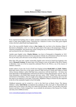 Literary Austen, Dickens & Other Literary Giants