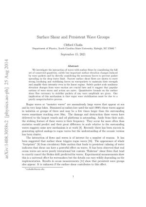 Surface Shear and Persistent Wave Groups