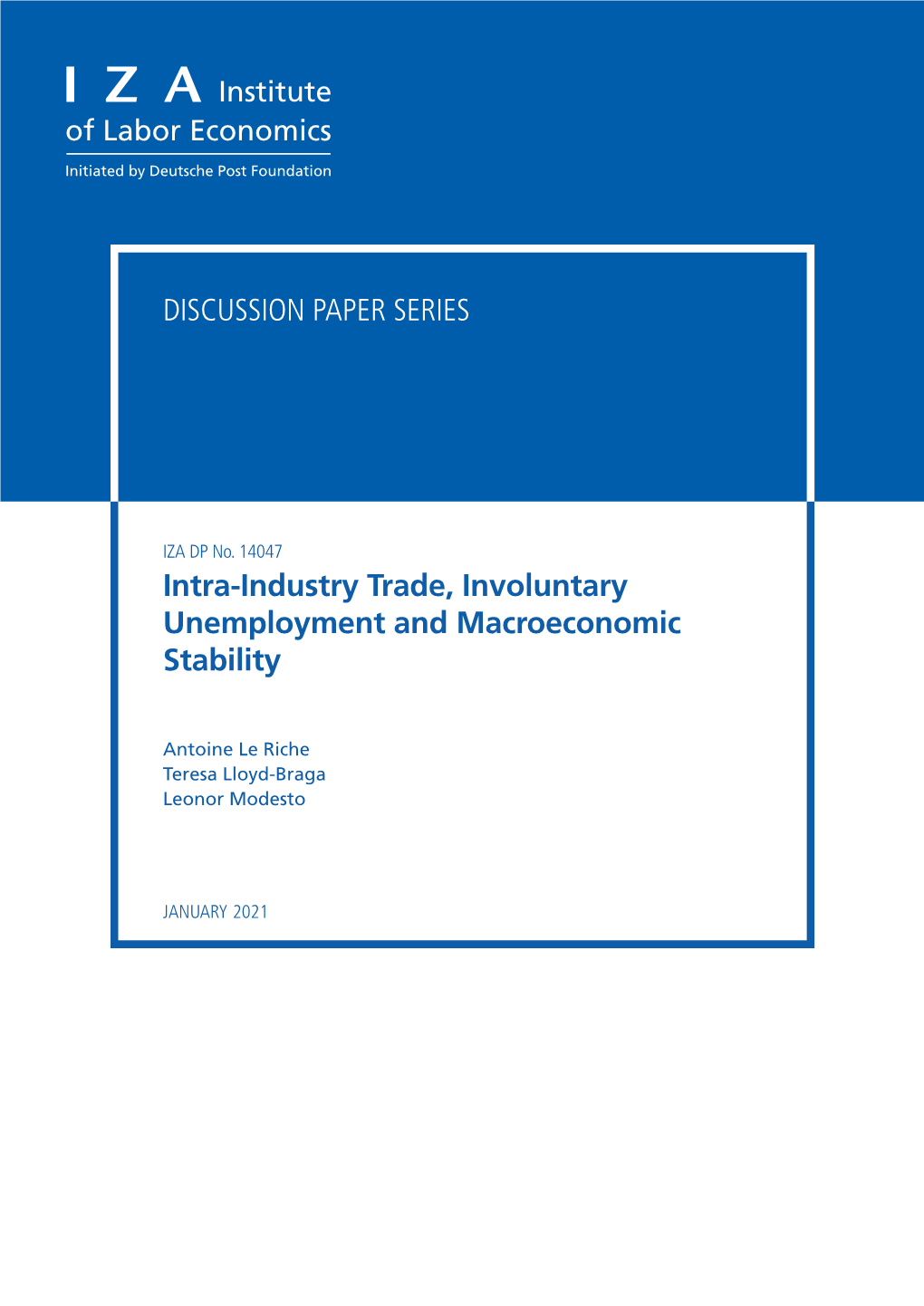 Intra-Industry Trade, Involuntary Unemployment and Macroeconomic Stability