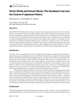 The Kamikaze'srise Over the Course of Japanese History