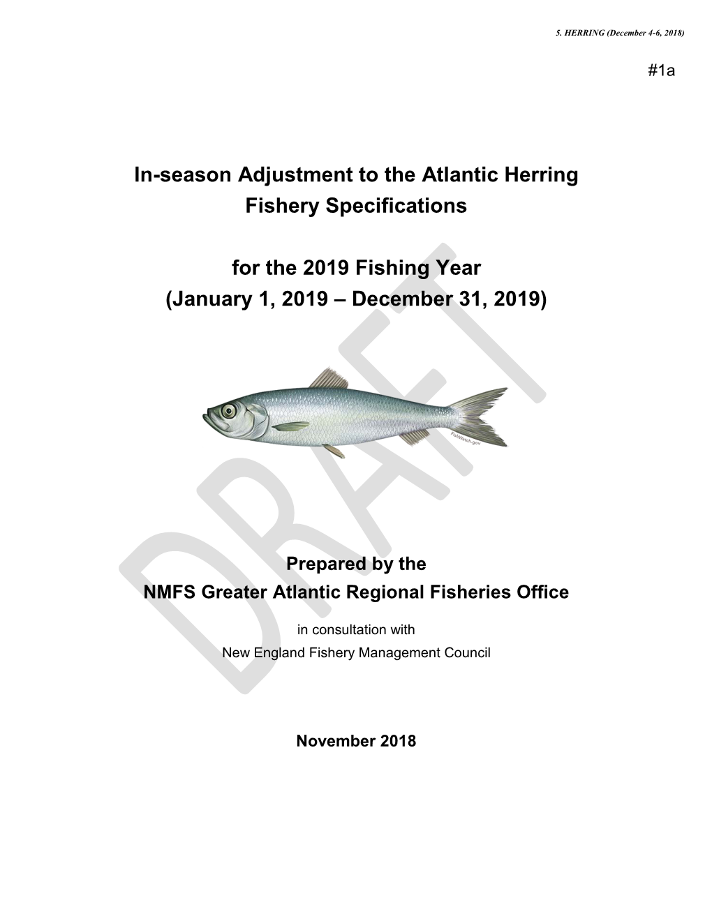 In Season Adjustments to Atlantic Herring Specifications for 2019