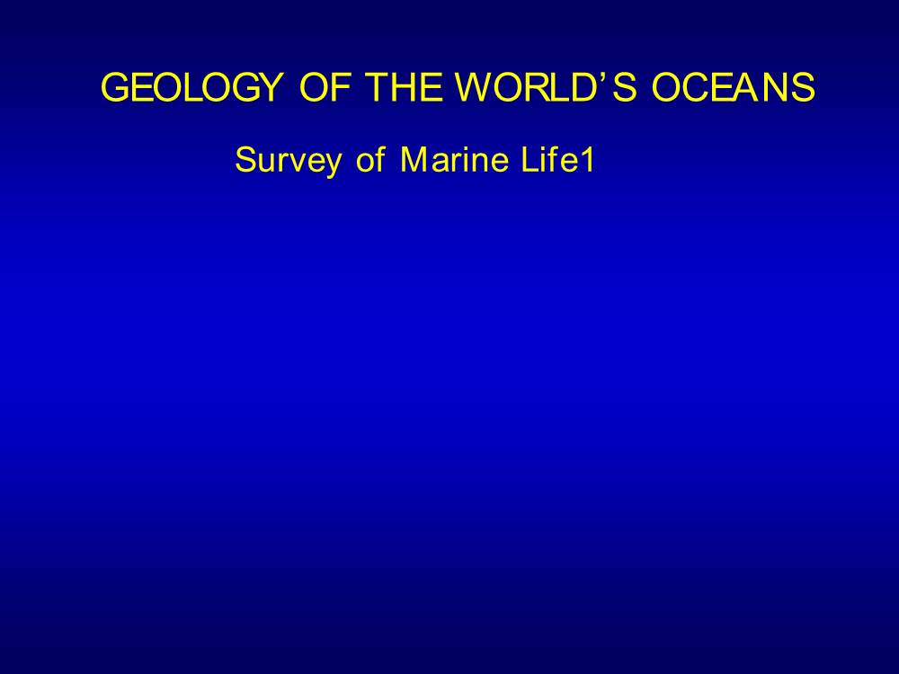 Geology of the World's Oceans