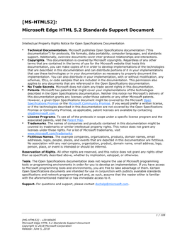 [MS-HTML52]: Microsoft Edge HTML 5.2 Standards Support Document