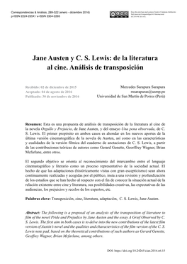 Jane Austen Y CS Lewis